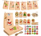 Calendario de Adviento para rellenar, 1 juego de bolsas para calendario de Adviento estilo B