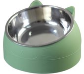 Stainless Cat Bowls Non-slip Base Pets Puppy Cats Food Drink Water Feeder Neck Protection Dish Pet Bowl 200ml 15 Degrees Tilted