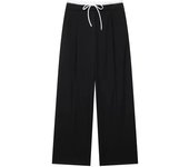 TRAF Women's Double Layer Splicing Waist Casual Wide Leg Pants Commuter Fashion Straight Leg Pants Temperament Women's Clothing