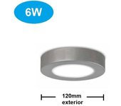 PANEL LED SUPERFICIE REDONDO 6w 6000K NIQUEL ADoceVoltios