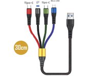 4 in 1 USB Type C Cable for iPhone 14 Pro Max 3 in 1 USB Charging Cable 2 in 1 Micro Cable for Samsung Xiaomi Huawei & More