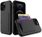 Funda protectora negra con ranura para tarjetas para iPhone 13