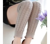 Women's Leg Warmer Lolita Long Socks Knitted Keep Warm Foot Cover Ladies Autumn Winter Black White Twist Crochet Socks Boot Cuff