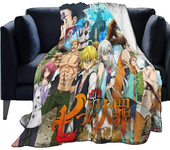 The Seven Deadly Sins Flannel Fleece Blanket Ultra-Soft Cozy Micro Fleece Blanket Durable Air Conditioning Blanket Microfiber Blankets for Bed Couch Chair Living Room-e24