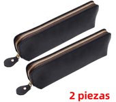 Vintage Leather Pencil Case Retro Stationery Items Zipper Storage Bag Pencil Pouch Pen Holder for Kids School Office Acsesories