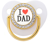 Newborn Pacifier Baby Shower Gift Bling Baby Dummy Silicone BPA Free Infant Nipple New Born Pacifiers For Babies I Love Mum Dad