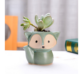 Ceramic Fox Plant Pot Micro Cute Mini Potted Succulents Small Flower Pots Bonsai Cartoon Planter Home Flower Pots Decorative