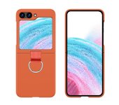 Simplicity Fashion Foldable Ring Buckle Holder Phone Case For Samsung Galaxy Z Flip 3 4 5 5G Shockproof Soft Silicone Back Cover