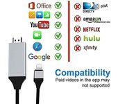 Power to HDMI Cable Adaptador 2K Lightning to Digital AV Adapter Sync Screen Converter iPod TV Monitor Projector para iPhone, iPad-2,0 m, Plug and Play (Negro)