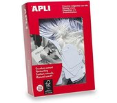 Apli caja 400 etiquetas colgantes con hilo 45x65mm blanco