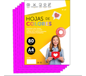 M-Office Folios De Colores A4 80g Para Impresoras y Manualidades, Papel Surtido Para Niños, Paquete Folios Colores Para Tarjetas, Escuela y Proyectos Creativos m-office (500h, Rosa Fluor)