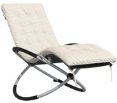 vidaXL Tumbona geométrica de jardín acero Negro y gris, Crema, Taupé Sillas de Exterior Ideal para jardín, playa, piscina, terraza Tumbona Piscina Tumbonas Playa Tumbonas Jardín Exterior