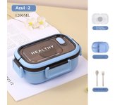 1200ML Double Layer Lunch Box Portable Compartment Salah Fruit Food Box Microwave Lunch Fork and Spoon Picnic Fresh Box