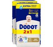 Pañales DODOT Sensitive talla 3+ de 7 a 11 kg - Pack 2x1 - 112 unidades (56x2)