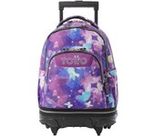 TOTTO Mochila Escolar con Ruedas Desmontables – Modelo Tiza | Estampado Star Butterfly Glitter | 26L | Porta PC 15.4” | Manija Telescópica | Espaldar Ergonómico | Eco RPET