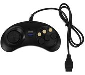 Clásico retro 6 botones mango con cable controlador de juego GamePad joystick joypad para Sega MD2 PC Mac Mega Drive Accesorios