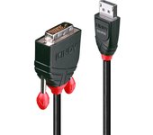 Lindy 41490 Adaptador de cable de vídeo 1 m DVI-D DisplayPort Negro