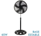 Ventilador de Pie FABRILAMP Agudo Negro 3 Vel. 65w 5 Aspas Oscilante y Rotatorio Regx50x50cm