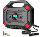 Compresor de Aire portátil de 12 V, Compresor de Aire Automático portátil digital, inflador de neumáticos eléctrico de 120 W, 120 PSI, 30 L/min con lámpara LED, Pantalla LCD, cable de 3 m para Coche, Bicicleta, moto, pelota