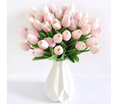 5/10 Pieces Artificial Flowers Tulip Bouquet Pe Fake Flowers Wedding Garden Decoration Outdoor Home Garden Bouquet Vase Decor