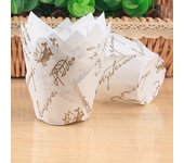 40/100/200Pcs Tulip Cupcake Liners, Muffin Cupcake Paper Wrappers with Gold Print, Baking Cup Holder for Wedding, Birthday