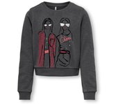 Sudadera Only Kids Sille gris oscuro sin capucha para niña