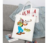 Disney A Goofy Movie Cartoon Large Capacity Canvas Shoulder Bag Women's Casual Tote Kids Student Handbag Shopping