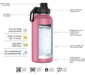 Botella Termo de Maple Inoxidable 1 Litro Deportiva (10 Colores) - Botella de Agua Térmica Reutilizable | Sin BPA | Keeps 24H Frio / 12H Caliente | Termo y Hermética - Doble Pantalla a Prueba de Fugas (YD550 YD1000 999 1199)