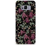 Funda compatible con Samsung Galaxy S8 - tatoo flores efecto bordado