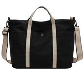 Bolsas para las mujeres, nuevo estilo, simple campus deportes bolsa de lona, bolso mano, casual gran capacidad, negro