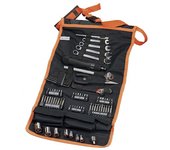 Maletín de 76 Herramientas Black & Decker en forma de Rollo de Nylon, con Llave de Carraca, Puntas de Atornillar, Llaves de Vaso, Llaves Allen, Llave de Carraca Reversible, etc.