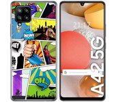 Tumundosmartphone Funda Gel Tpu para Samsung Galaxy A42 5G diseño Comic Dibujos