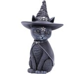 Figura de gato oculto con sombrero de bruja, negro, 10,5*6,2*4,5 cm