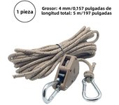 5m 1pc Reflective Camping Tent Wind Rope Tie Down Tightener Fastening Pulley Ratchet Awning Rope Buckle Rope Tent Accessory