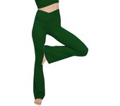 Women's cross waist yoga flare pants women's high waist hip lift abdominal stretch black sports wide leg pants