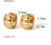 Encanto Pendientes de acero de titanio brillantes, preciosos pendientes Huggie de aro de acero inoxidable, joyería brillante de moda de Color dorado ostentoso