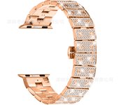 Para Garmin Venu 3 banda de reloj aleación metal Diamantes con piedras falsas decoración Correa con cierre mariposa