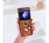 Heart Ring PU Leather Phone Case for Samsung Galaxy Z Flip 6 5 4 3  Flip5 Flip4 Flip3 5G Protective Shockproof Cover