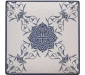 La Mediterránea - Plato Llano Rosetta Elite Brillo 24x24 cm - Porcelana Resistente - Versátil - Diseño Elegante - Apto Lavavajillas y Microondas