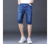 2024 Mens Casual Denim Shorts Cotton Elastic Straight Hight Quality Knee Length Jeans Classic Vintage Fashion Blue Short Jeans