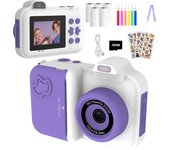 Instant Print Camera For Kids Mini Digital Video Camera Dual Lens Photo Printing Thermal Paper Toys Camera Boys Girls Gifts