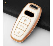 TPU Car Key Case Cover Shell Fob For Audi 4K A8 E-tron Q5 Q7 Q8 C8 D5 SQ8 R8 A1 A3 A4 A6 A7 Fob Protector Holder Key Chain