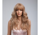 Extensiones de cabello con alambre invisible y diadema transparente, extensión de cabello con alambre secreto ondulado de longitud ajustable, 24 pulgadas, para mujeres, marrón mezclado con rubio)