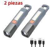 SMILING SHARK Portable LED Flashlight USB Rechargeable with Hook Zoomable Torch for Outdoor Camping Hiking Emergency Lantern