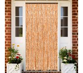vidaXL Cortina mosquitera chenilla ocre y blanco 90x220 cm