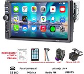 HIPPBQCC 7 Inch 1 Din Car Radio MP5 Multimedia Player Touch Screen FM ISO Power Aux Input Bluetooth USB Mirror Link Autoradio