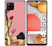 Tumundosmartphone Funda Gel Tpu para Samsung Galaxy A42 5G diseño Brochas Dibujos