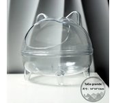 Hamster Transparent Bathroom Small Pet Sand Bath Cage Large Capacity Prevent Splash Bathing Transparent Shower Room Accessories