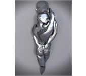 Metal Figure Statue Posters Print Modern Lovers Sculpture Canvas Painting Wall Art Wall Pictures for Room Home Decoration
