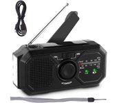 Radio de manivela de energía Solar, Radio de Emergencia Portátil, de manivela Solar, con Linterna LED, Am/FM/NOAA con Pilas, Portátil Supervivencia para Viajes, Camping, senderi